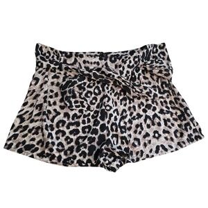 Wet Seal Vintage Y2K Leopard Print High Waisted Tie Waist Shorts Brown Tan XL